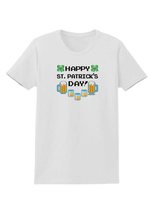 Pixel Happy St Patricks Day Womens T-Shirt-Womens T-Shirt-TooLoud-White-X-Small-Davson Sales