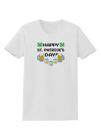 Pixel Happy St Patricks Day Womens T-Shirt-Womens T-Shirt-TooLoud-White-X-Small-Davson Sales