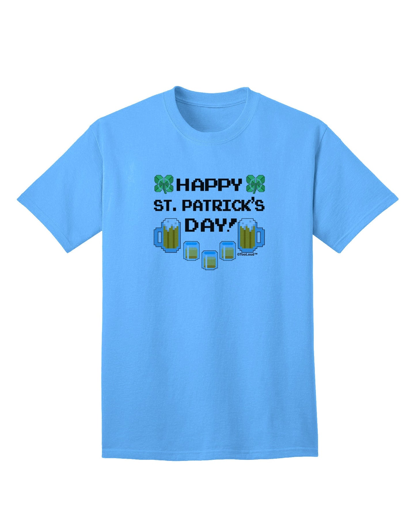 Pixel Happy St. Patrick's Day Premium Adult T-Shirt - Limited Edition-Mens T-shirts-TooLoud-Aquatic-Blue-Small-Davson Sales