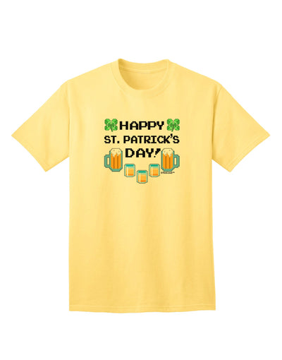 Pixel Happy St. Patrick's Day Premium Adult T-Shirt - Limited Edition-Mens T-shirts-TooLoud-Yellow-Small-Davson Sales