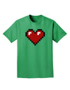 Pixel Heart Design 1 - Valentine's Day Adult Dark T-Shirt-Mens T-Shirt-TooLoud-Kelly-Green-Small-Davson Sales