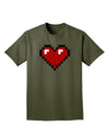 Pixel Heart Design 1 - Valentine's Day Adult Dark T-Shirt-Mens T-Shirt-TooLoud-Military-Green-Small-Davson Sales