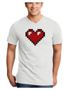 Pixel Heart Design 1 - Valentine's Day Adult V-Neck T-shirt-Mens V-Neck T-Shirt-TooLoud-White-Small-Davson Sales