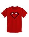Pixel Heart Design 1 - Valentine's Day Childrens Dark T-Shirt-Childrens T-Shirt-TooLoud-Red-X-Small-Davson Sales
