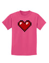 Pixel Heart Design 1 - Valentine's Day Childrens Dark T-Shirt-Childrens T-Shirt-TooLoud-Sangria-X-Small-Davson Sales