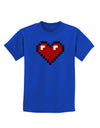 Pixel Heart Design 1 - Valentine's Day Childrens Dark T-Shirt-Childrens T-Shirt-TooLoud-Royal-Blue-X-Small-Davson Sales
