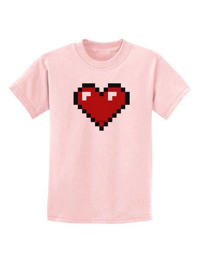 Pixel Heart Design 1 - Valentine's Day Childrens T-Shirt-Childrens T-Shirt-TooLoud-PalePink-X-Small-Davson Sales