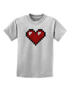 Pixel Heart Design 1 - Valentine's Day Childrens T-Shirt-Childrens T-Shirt-TooLoud-AshGray-X-Small-Davson Sales