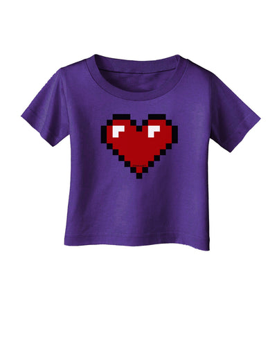 Pixel Heart Design 1 - Valentine's Day Infant T-Shirt Dark-Infant T-Shirt-TooLoud-Purple-06-Months-Davson Sales