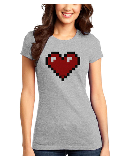 Pixel Heart Design 1 - Valentine's Day Juniors T-Shirt-Womens Juniors T-Shirt-TooLoud-Ash-Gray-Juniors Fitted X-Small-Davson Sales