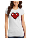 Pixel Heart Design 1 - Valentine's Day Juniors T-Shirt-Womens Juniors T-Shirt-TooLoud-White-Juniors Fitted X-Small-Davson Sales