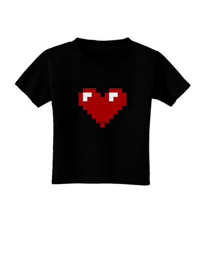 Pixel Heart Design 1 - Valentine's Day Toddler T-Shirt Dark-Toddler T-Shirt-TooLoud-Black-2T-Davson Sales