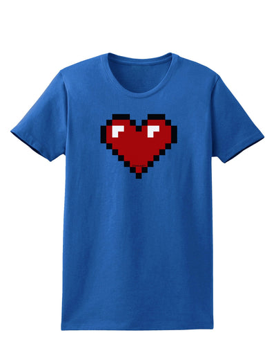 Pixel Heart Design 1 - Valentine's Day Womens Dark T-Shirt-Womens T-Shirt-TooLoud-Royal-Blue-X-Small-Davson Sales