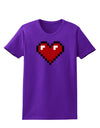 Pixel Heart Design 1 - Valentine's Day Womens Dark T-Shirt-Womens T-Shirt-TooLoud-Purple-X-Small-Davson Sales