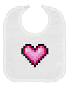 Pixel Heart Design B - Valentine's Day Baby Bib by TooLoud