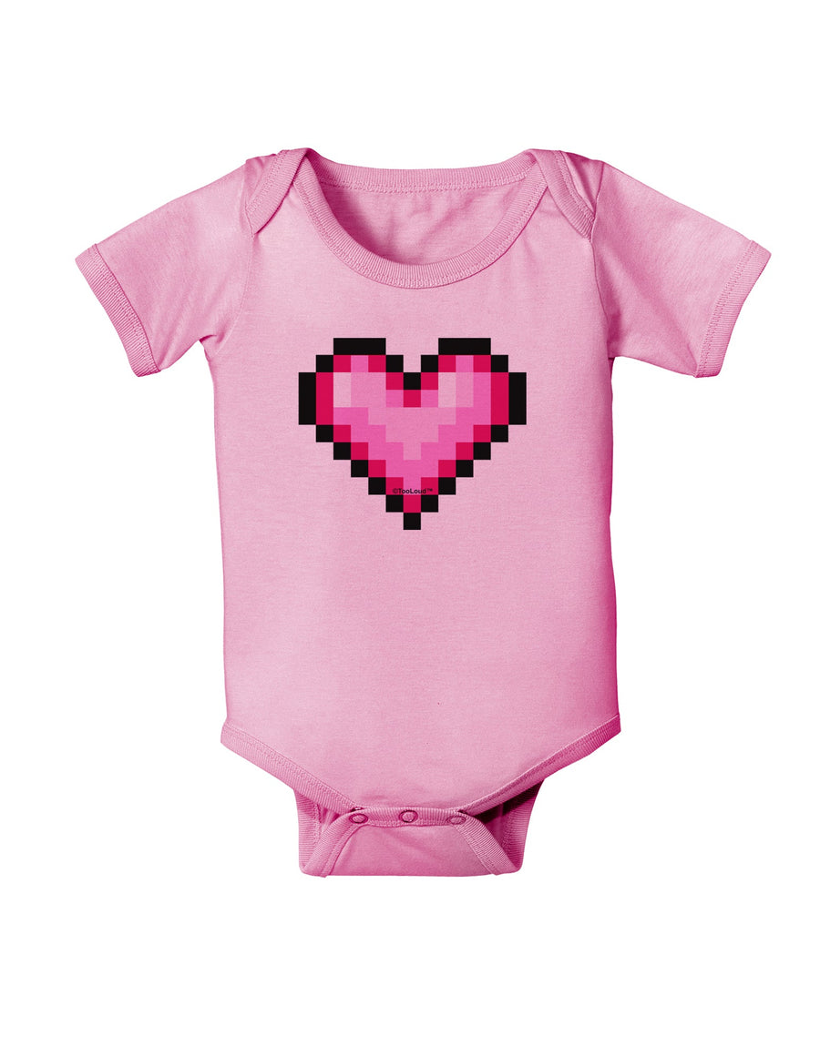 Pixel Heart Design B - Valentine's Day Baby Romper Bodysuit by TooLoud-Baby Romper-TooLoud-White-06-Months-Davson Sales