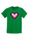 Pixel Heart Design B - Valentine's Day Childrens Dark T-Shirt by TooLoud-Childrens T-Shirt-TooLoud-Kelly-Green-X-Small-Davson Sales