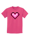 Pixel Heart Design B - Valentine's Day Childrens Dark T-Shirt by TooLoud-Childrens T-Shirt-TooLoud-Sangria-X-Small-Davson Sales