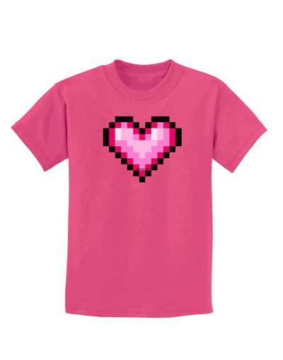 Pixel Heart Design B - Valentine's Day Childrens Dark T-Shirt by TooLoud-Childrens T-Shirt-TooLoud-Sangria-X-Small-Davson Sales