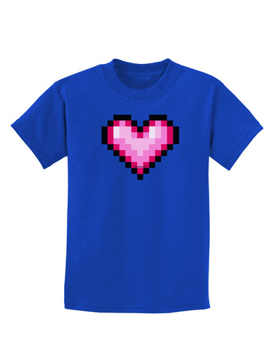 Pixel Heart Design B - Valentine's Day Childrens Dark T-Shirt by TooLoud-Childrens T-Shirt-TooLoud-Royal-Blue-X-Small-Davson Sales