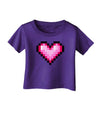 Pixel Heart Design B - Valentine's Day Infant T-Shirt Dark by TooLoud-Infant T-Shirt-TooLoud-Purple-06-Months-Davson Sales