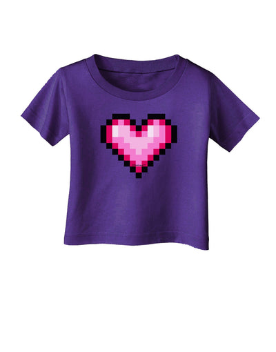 Pixel Heart Design B - Valentine's Day Infant T-Shirt Dark by TooLoud-Infant T-Shirt-TooLoud-Purple-06-Months-Davson Sales