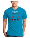 Pixel Heart Invaders Design Adult Dark V-Neck T-Shirt-TooLoud-Turquoise-Small-Davson Sales