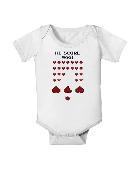 Pixel Heart Invaders Design Baby Romper Bodysuit-Baby Romper-TooLoud-White-06-Months-Davson Sales