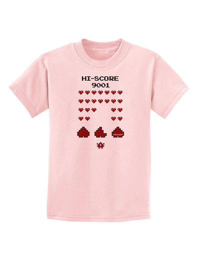 Pixel Heart Invaders Design Childrens T-Shirt-Childrens T-Shirt-TooLoud-PalePink-X-Small-Davson Sales