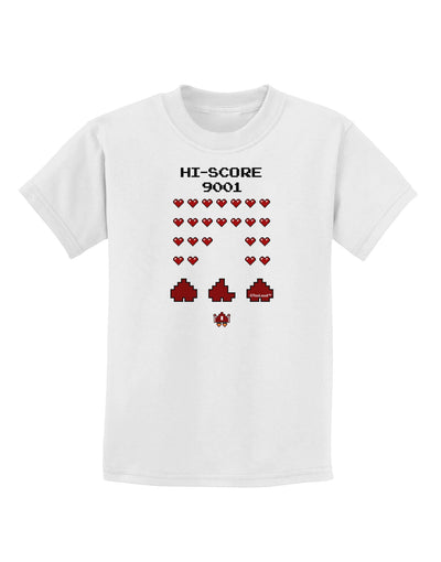 Pixel Heart Invaders Design Childrens T-Shirt-Childrens T-Shirt-TooLoud-White-X-Small-Davson Sales