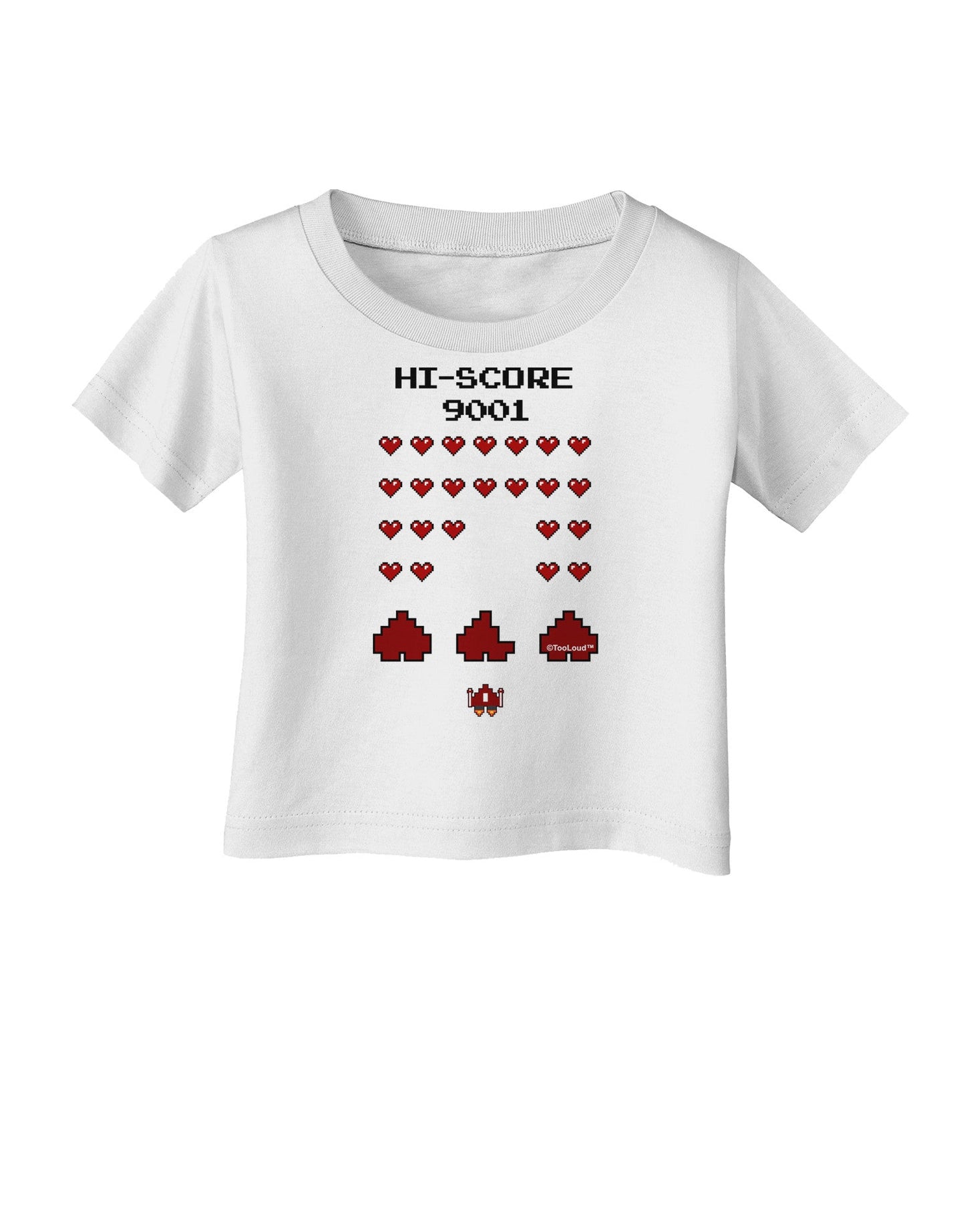 Pixel Heart Invaders Design Infant T-Shirt-Infant T-Shirt-TooLoud-White-06-Months-Davson Sales