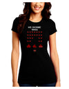 Pixel Heart Invaders Design Juniors Petite Crew Dark T-Shirt-T-Shirts Juniors Tops-TooLoud-Black-Juniors Fitted Small-Davson Sales