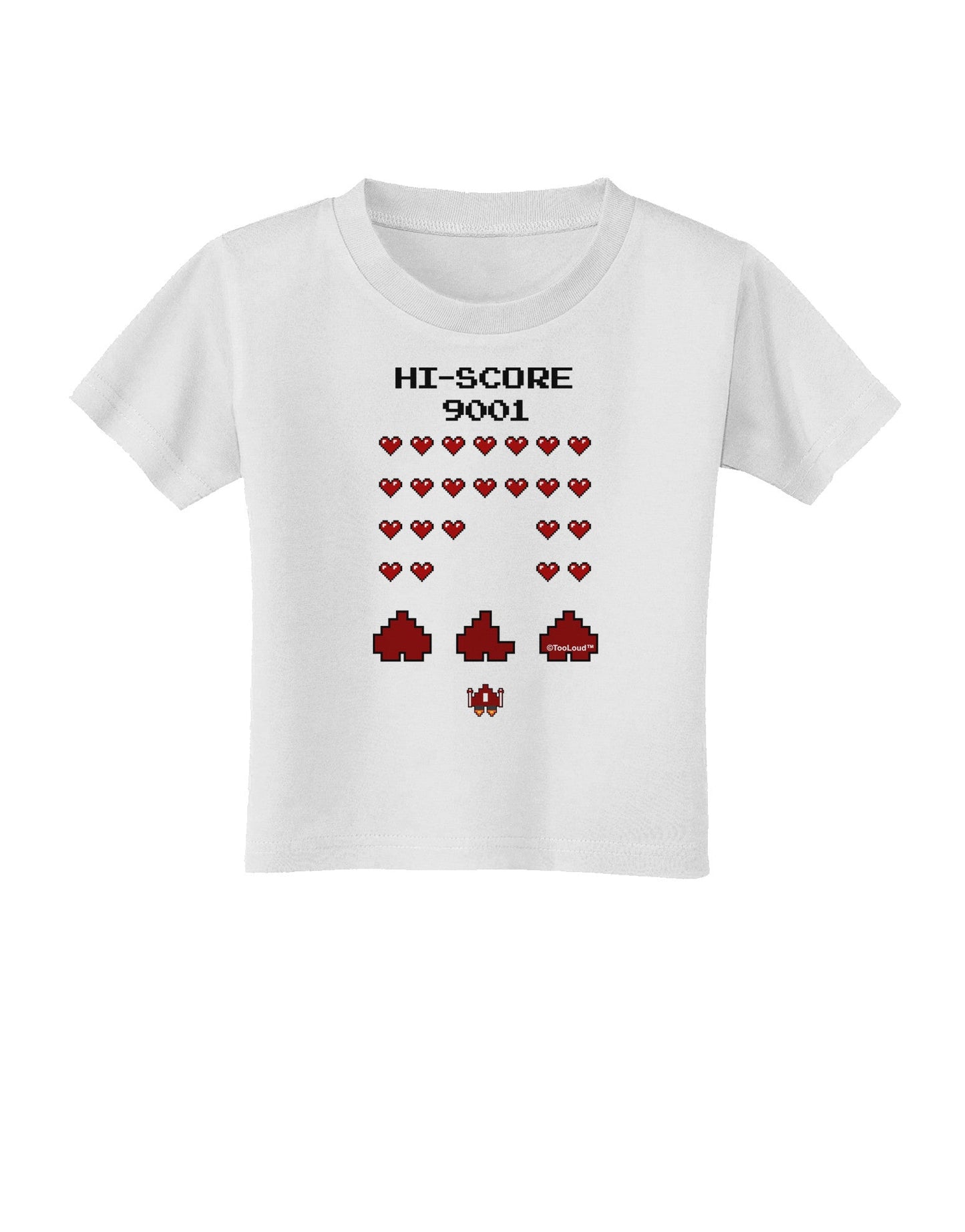 Pixel Heart Invaders Design Toddler T-Shirt-Toddler T-Shirt-TooLoud-White-2T-Davson Sales