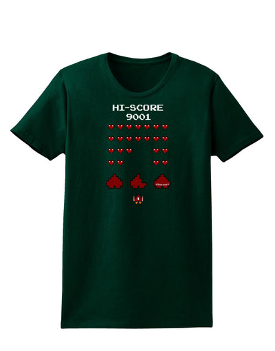 Pixel Heart Invaders Design Womens Dark T-Shirt-TooLoud-Forest-Green-Small-Davson Sales