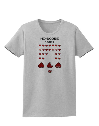 Pixel Heart Invaders Design Womens T-Shirt-Womens T-Shirt-TooLoud-AshGray-X-Small-Davson Sales