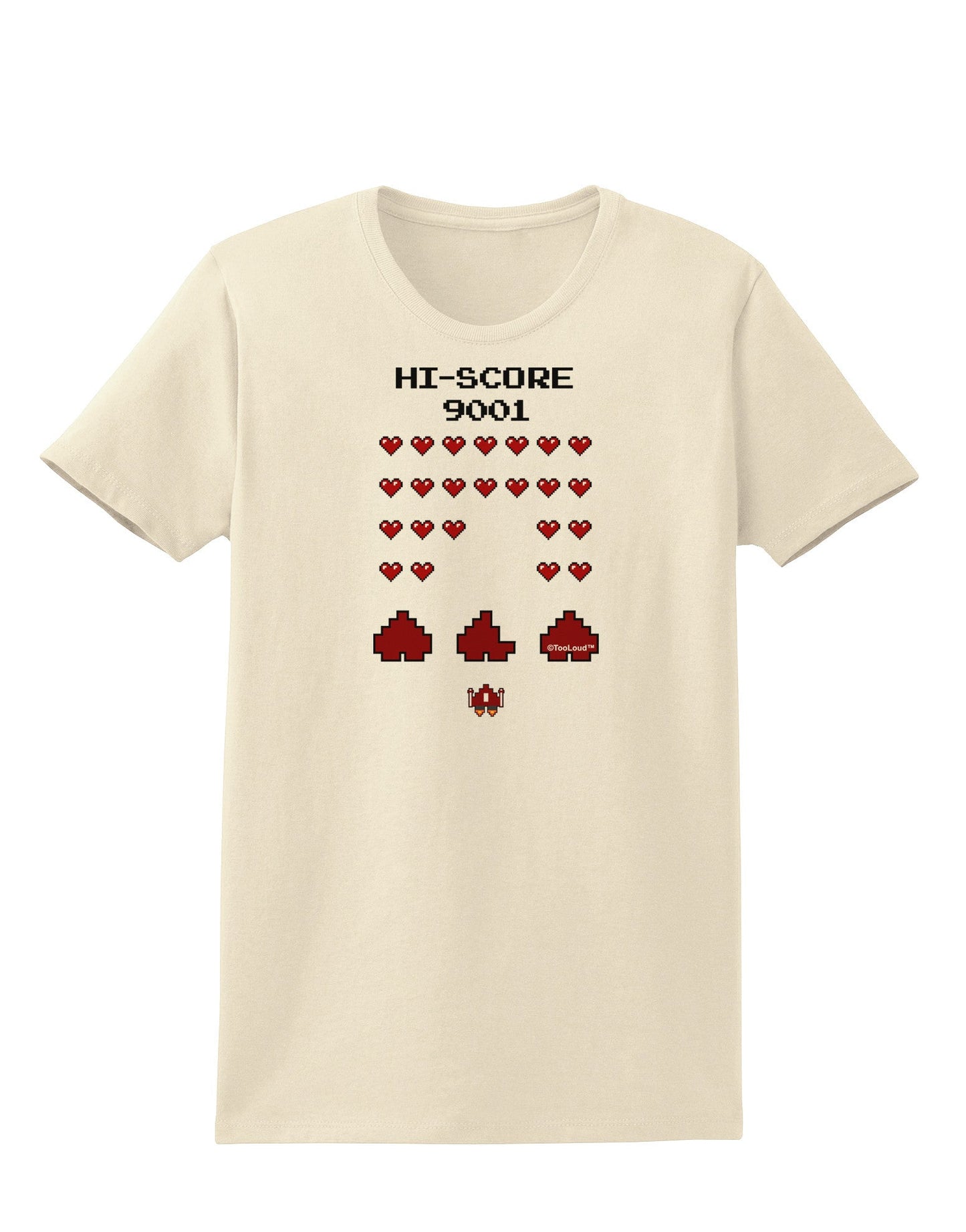Pixel Heart Invaders Design Womens T-Shirt-Womens T-Shirt-TooLoud-Natural-X-Small-Davson Sales