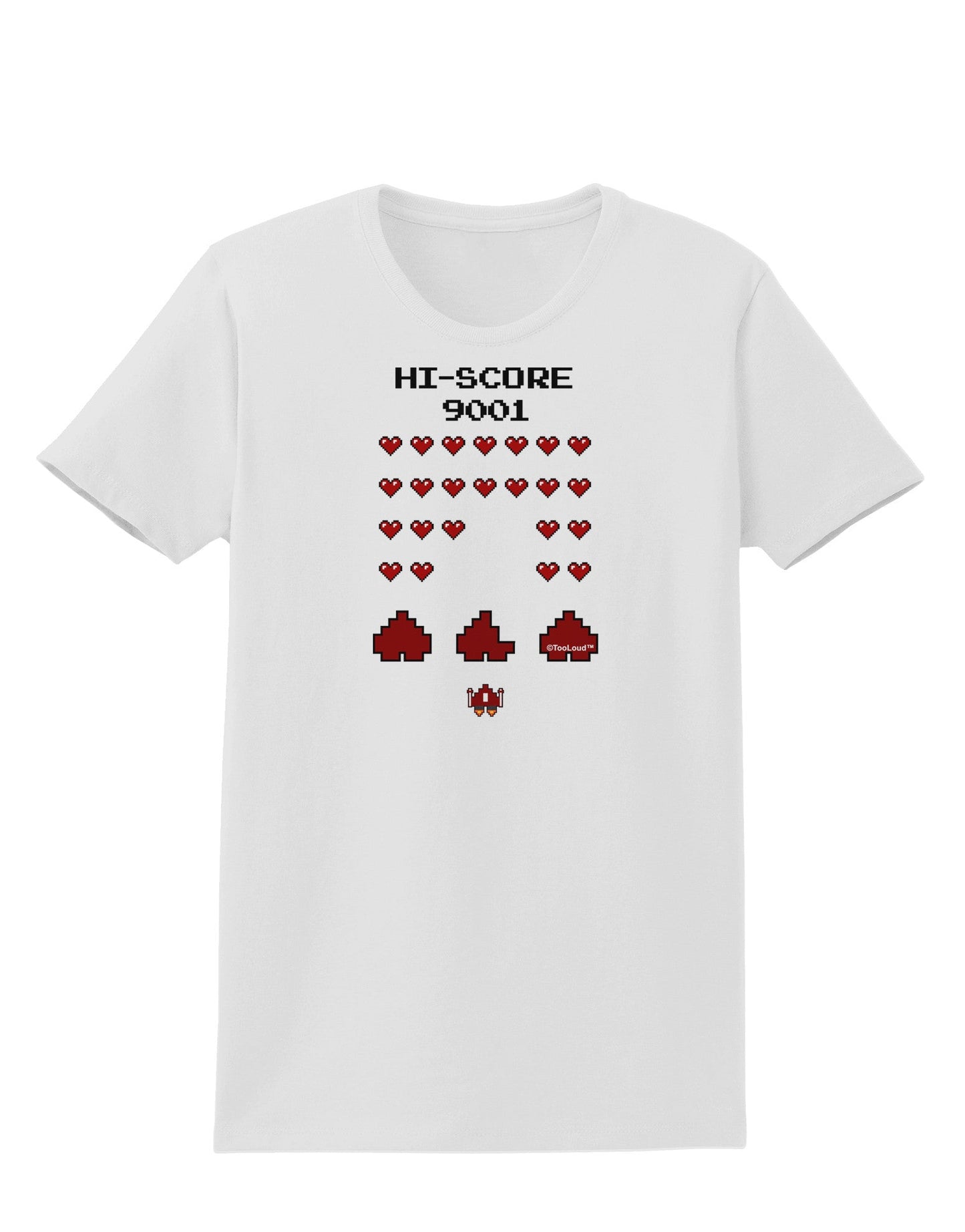 Pixel Heart Invaders Design Womens T-Shirt-Womens T-Shirt-TooLoud-White-X-Small-Davson Sales