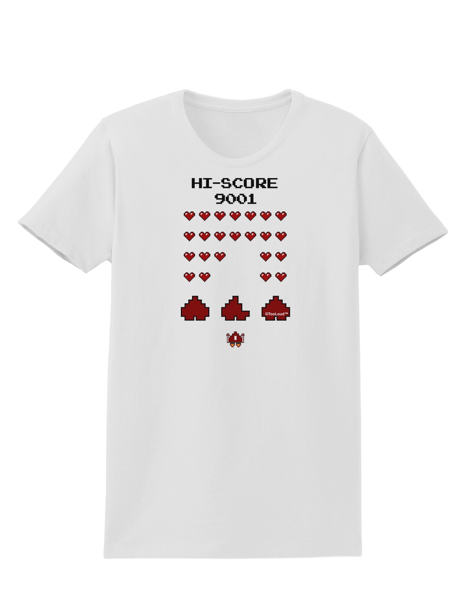 Pixel Heart Invaders Design Womens T-Shirt-Womens T-Shirt-TooLoud-White-X-Small-Davson Sales