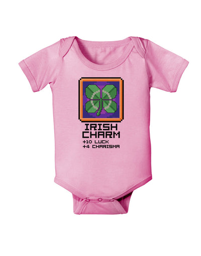 Pixel Irish Charm Item Baby Romper Bodysuit-Baby Romper-TooLoud-Pink-06-Months-Davson Sales