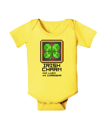 Pixel Irish Charm Item Baby Romper Bodysuit-Baby Romper-TooLoud-Yellow-06-Months-Davson Sales