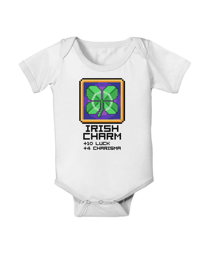 Pixel Irish Charm Item Baby Romper Bodysuit-Baby Romper-TooLoud-White-06-Months-Davson Sales