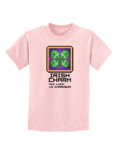 Pixel Irish Charm Item Childrens T-Shirt-Childrens T-Shirt-TooLoud-PalePink-X-Small-Davson Sales