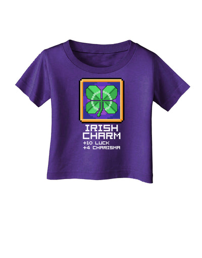 Pixel Irish Charm Item Infant T-Shirt Dark-Infant T-Shirt-TooLoud-Purple-06-Months-Davson Sales