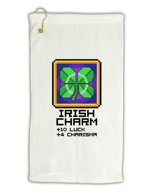 Pixel Irish Charm Item Micro Terry Gromet Golf Towel 11"x19-Golf Towel-TooLoud-White-Davson Sales