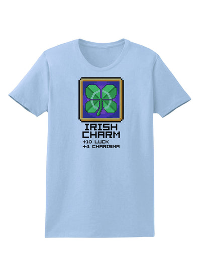 Pixel Irish Charm Item Womens T-Shirt-Womens T-Shirt-TooLoud-Light-Blue-X-Small-Davson Sales