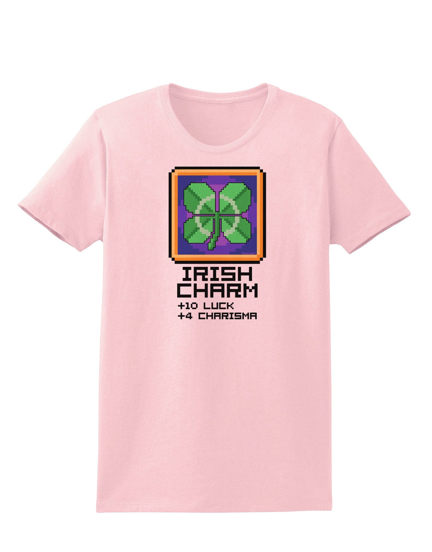 Pixel Irish Charm Item Womens T-Shirt-Womens T-Shirt-TooLoud-PalePink-X-Small-Davson Sales