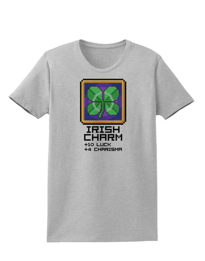 Pixel Irish Charm Item Womens T-Shirt-Womens T-Shirt-TooLoud-AshGray-X-Small-Davson Sales