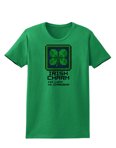 Pixel Irish Charm Item Womens T-Shirt-Womens T-Shirt-TooLoud-Kelly-Green-X-Small-Davson Sales