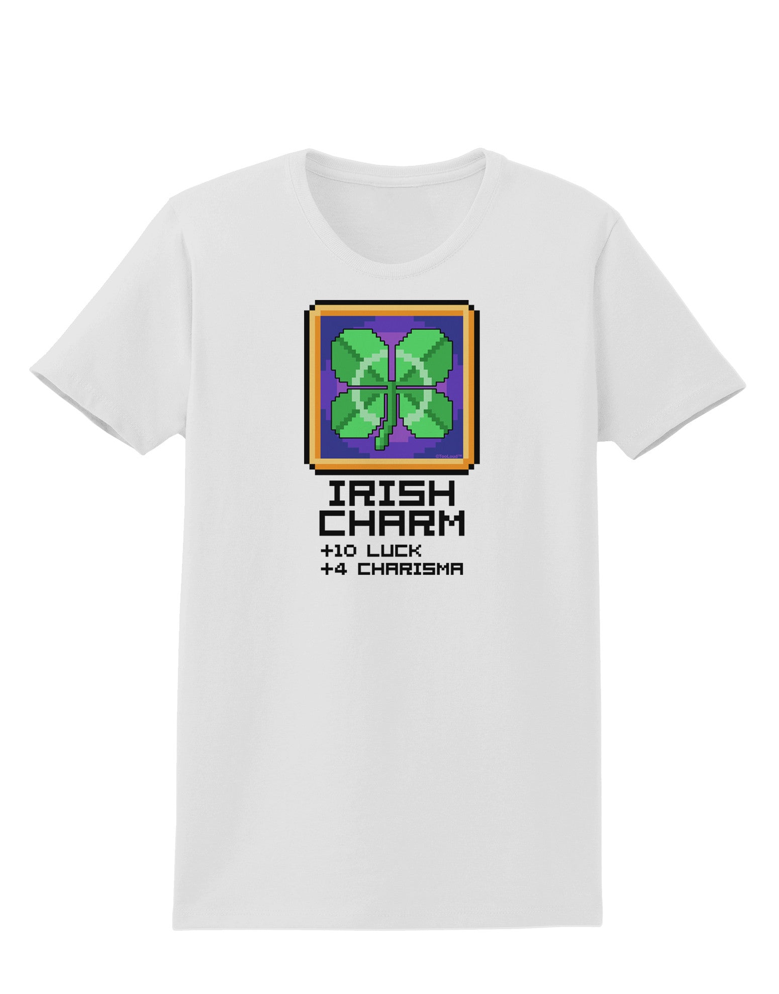 Pixel Irish Charm Item Womens T-Shirt-Womens T-Shirt-TooLoud-White-X-Small-Davson Sales