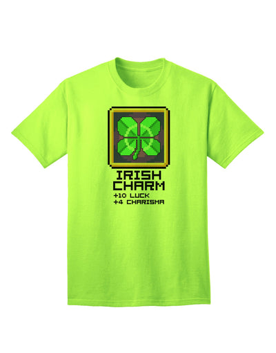 Pixel Irish Charm - Premium Adult T-Shirt Collection-Mens T-shirts-TooLoud-Neon-Green-Small-Davson Sales